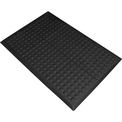 Rejuvenator&reg; Connect No. 502 for Single Workstation, Polyurethane, 2' W x 3' L, 5/8" Thick, Black Haskins Industrial Inc.