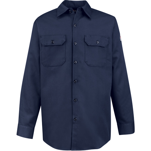 Flame-Resistant Work Shirts, Small, Navy Blue Haskins Industrial Inc.