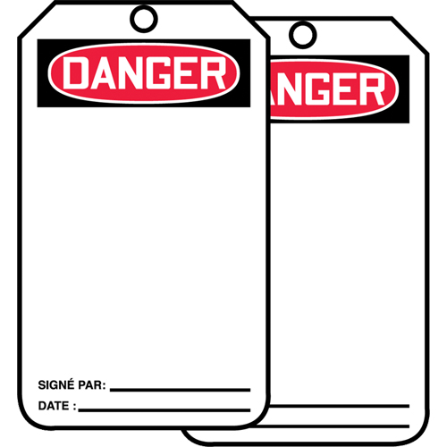 Safety Tags, Cardstock, 3-1/8" W x 5-7/8" H, French Haskins Industrial Inc.