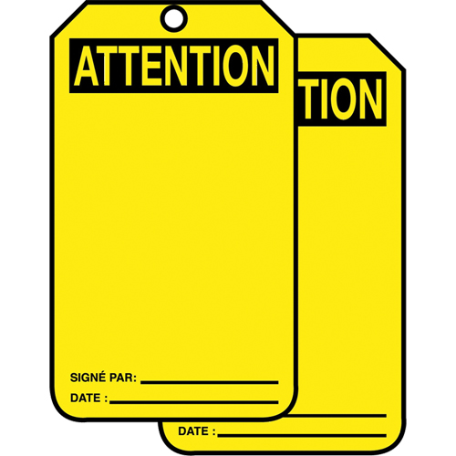 Safety Tags, Cardstock, 3-1/8" W x 5-7/8" H, French Haskins Industrial Inc.