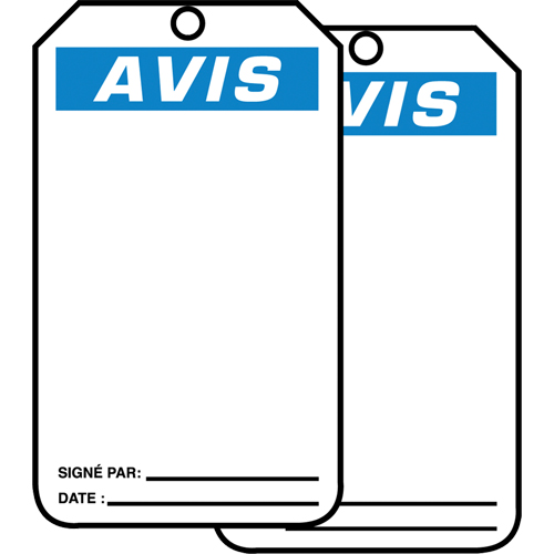 Safety Tags, Cardstock, 3-1/8" W x 5-7/8" H, French Haskins Industrial Inc.