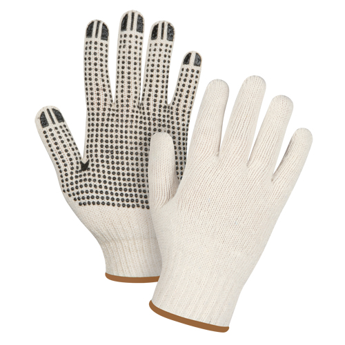 Gants l&eacute;gers tricot&eacute;s &agrave; pois, Poly/coton, Un c&ocirc;t&eacute;, Calibre 7, Grand Haskins Industrial Inc.
