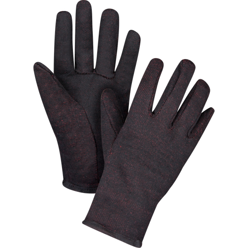 Gants de jersey, Grand, Brun, Molleton rouge, &agrave; enfiler Haskins Industrial Inc.