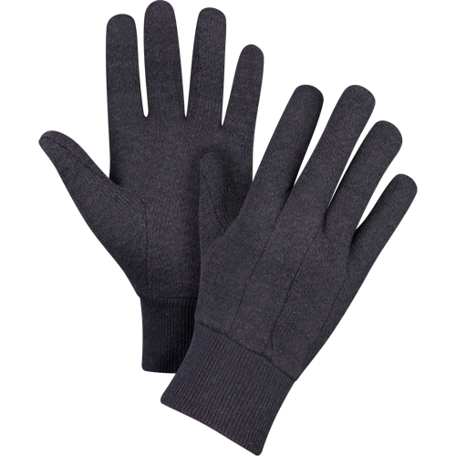 Gants de jersey, Grand, Brun, Non doubl&eacute;, Poignet en tricot Haskins Industrial Inc.