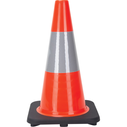 Traffic Cone, 18", Orange, 6" Reflective Collar(s) Haskins Industrial Inc.