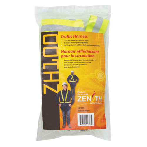 Standard-Duty Safety Harness, High Visibility Lime-Yellow, Silver Reflective Colour, Medium Haskins Industrial Inc.
