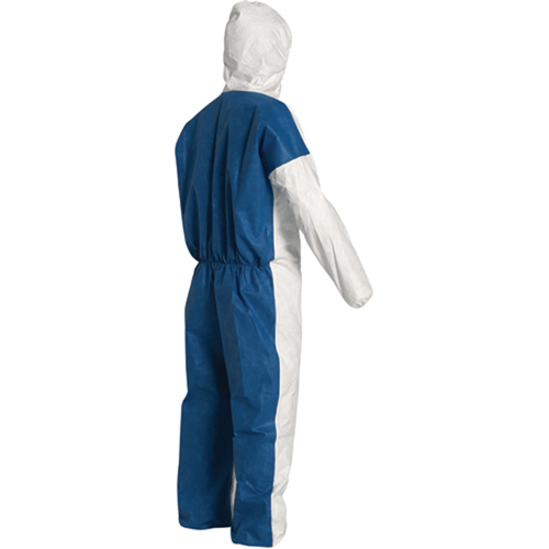 Hooded Coveralls, 4X-Large, Blue/White, Tyvek&reg; 400 D Haskins Industrial Inc.