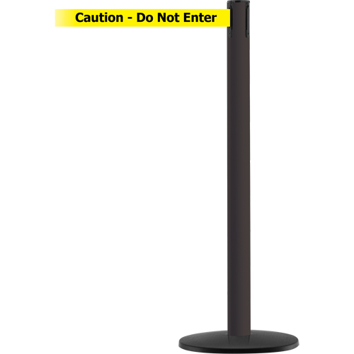 Advance TensaBarrier&reg; Barrier Post, Steel, 36" H, Black/Yellow Tape, 7.5' Tape Length Haskins Industrial Inc.
