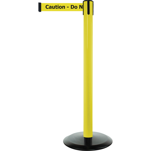 Advance TensaBarrier&reg; Barrier Post, Steel, 36" H, Black/Yellow Tape, 7.5' Tape Length Haskins Industrial Inc.