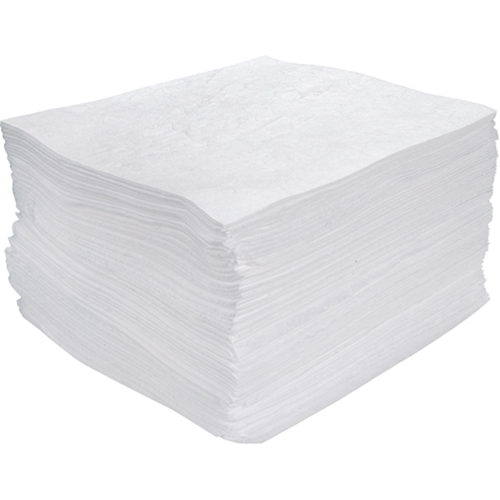 Feuilles absorbantes souffl&eacute;es de premi&egrave;re qualit&eacute;, Huile seulement, 15" x 17", 25 gal. d'absorption Haskins Industrial Inc.