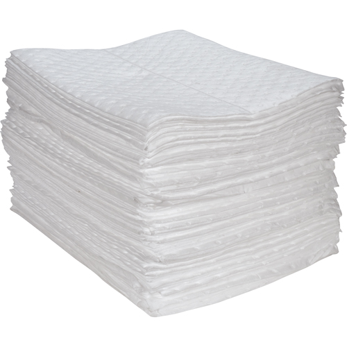 Premium Fine Fiber Sorbent Pads, Oil Only, 15" x 17", 30 gal. Absorbancy Haskins Industrial Inc.