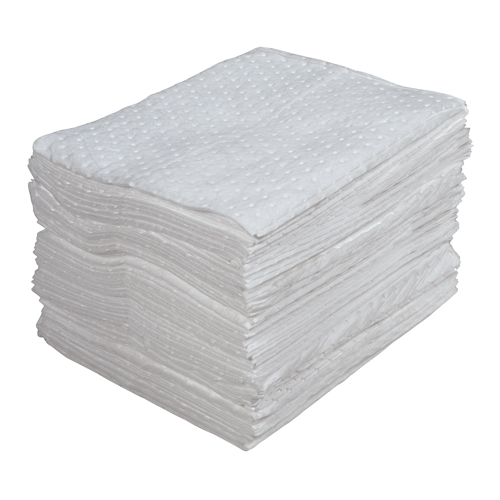 Premium Laminated (SMS) Sorbent Pads, Oil Only, 15" x 17", 25 gal. Absorbancy Haskins Industrial Inc.