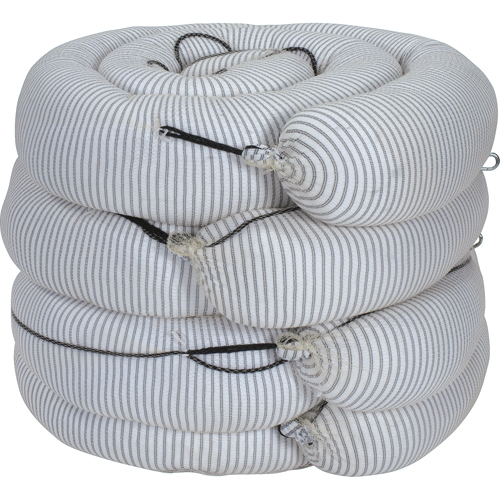 Barrage absorbant de premi&egrave;re qualit&eacute;, Universel, 10' lo x 8" la, Absorption 70 gal., 4 /pqt Haskins Industrial Inc.