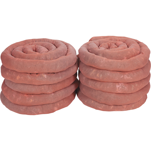 Remblais tubulaires absorbants, Mati&egrave;res dangereuses, Absorption 45 gal., 3" la x 10' lo, Pqt de 10 Haskins Industrial Inc.