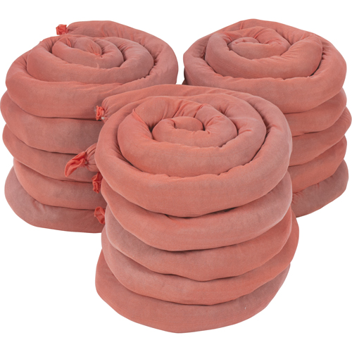Remblais tubulaires absorbants, Mati&egrave;res dangereuses, Absorption 50 gal., 3" la x 8' lo, Pqt de 15 Haskins Industrial Inc.