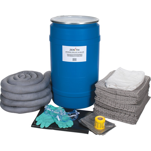 Large-Capacity Spill Kit, Universal, Drum, 30 US gal. Absorbancy Haskins Industrial Inc.