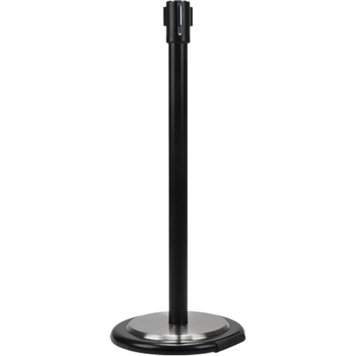 Poteau r&eacute;cepteur pour barri&egrave;res sur pieds pour le contr&ocirc;le des foules avec roues, Hauteur de 35", Noir Haskins Industrial Inc.