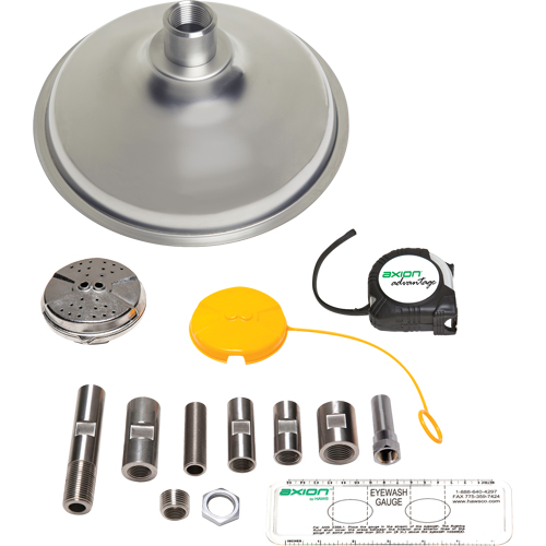 Axion Advantage&reg; Shower & Eye/Face Wash Upgrade Kit with Stainless Steel Eye/Face Wash Head & Showerhead Haskins Industrial Inc.