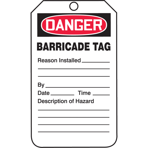 Safety Tags, Plastic, 3-1/4" W x 5-3/4" H, English Haskins Industrial Inc.