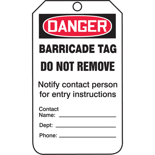 Safety Tags, Plastic, 3-1/4" W x 5-3/4" H, English Haskins Industrial Inc.