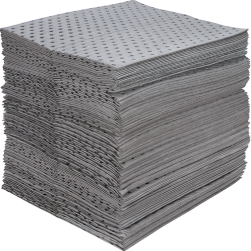 Feuilles absorbantes en fibres fines de calibre industriel, Universel, 15" x 17", 40 gal. d'absorption Haskins Industrial Inc.