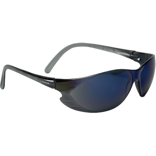 Lunettes de s&eacute;curit&eacute; &agrave; miroir bleu, Lentille Bleu/Miroir, Anti-&eacute;gratignures, R&eacute;pond ou surpasse la norme CSA Z94.3 Haskins Industrial Inc.