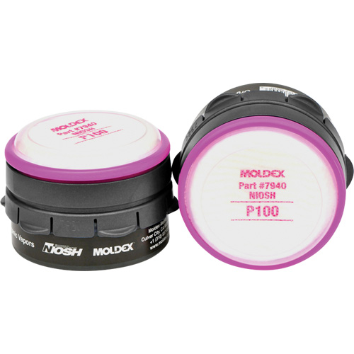 Cartouches pour respirateur, Combinaison cartouche et filtre contre les particules pour gaz/vapeurs/Cartouche gaz/vapeur, Vapeurs organiques/P100 Haskins Industrial Inc.