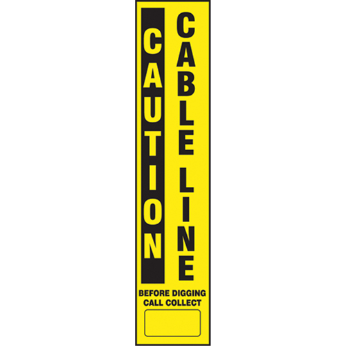 D&eacute;calcomanies pour piquet flexible de marquage - Caution Cable Line Haskins Industrial Inc.