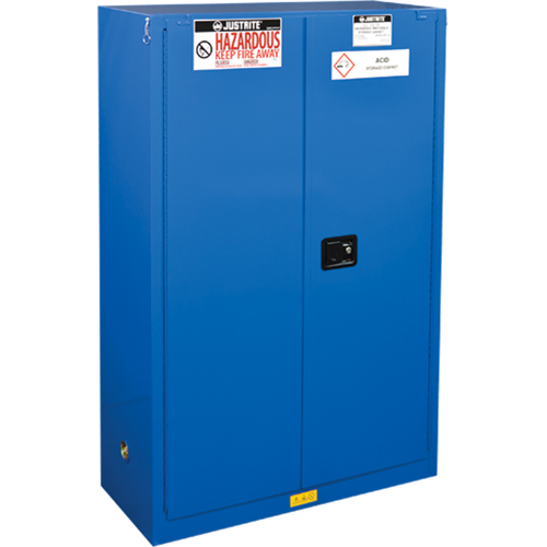 ChemCor&reg; Lined Hazardous Material Safety Cabinets, 45 gal., 43" x 65" x 18" Haskins Industrial Inc.