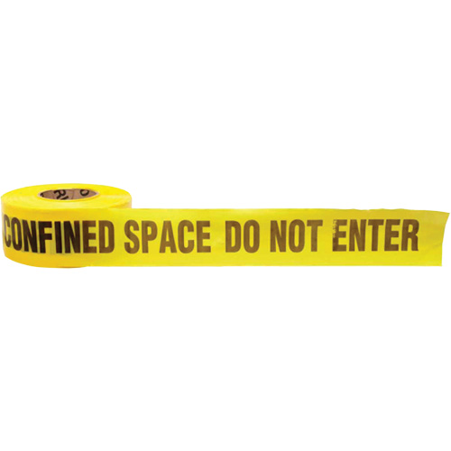 Barricade Tape, English, 3" W x 1000' L, 3 mils, Black on Yellow Haskins Industrial Inc.