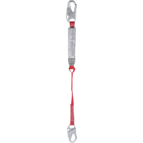 Pro Shock Absorbing Lanyard, 3', Locking Snap Hook Center, Locking Snap Hook Leg Ends, Polyester Haskins Industrial Inc.