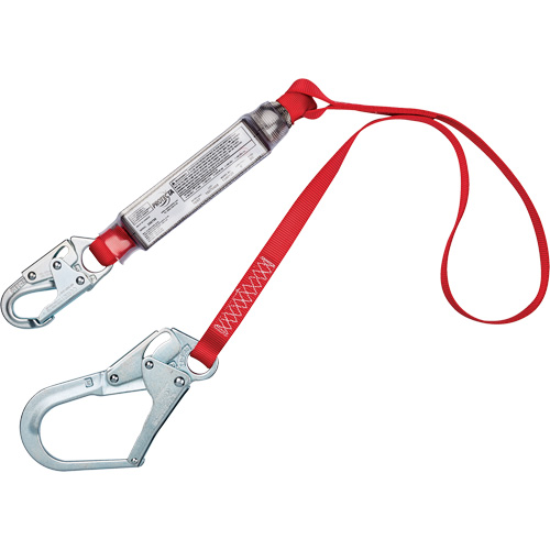 Cordon amortisseur de chute, 4', Point d'ancrage &agrave; Crochet mousqueton, Crochet d'armature aux jambes, Polyester Haskins Industrial Inc.
