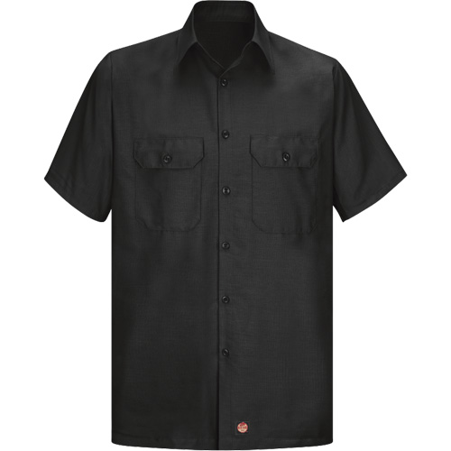 Chemise &agrave; manches courtes en tissu ind&eacute;chirable, Hommes, 3T-Grand, Noir Haskins Industrial Inc.