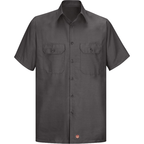 Short Sleeve Ripstop Shirt, Men's, Large (Tall), Charcoal Haskins Industrial Inc.