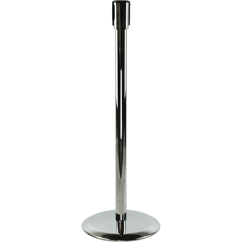 Slimline TensaBarrier&reg; Receiver Post, 38" High, Polished Chrome Haskins Industrial Inc.