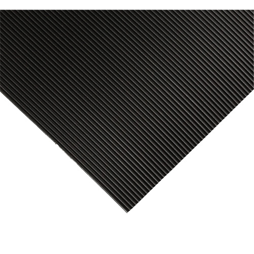 Tapis ondul&eacute; pour tableau de contr&ocirc;le no 702, 3' la x 10' lo, 1/4" &eacute;paisseur, Noir, PVC Haskins Industrial Inc.