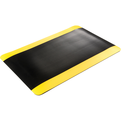 Tapis tr&egrave;s robuste pour panneau de contr&ocirc;le No 720, Ondul&eacute;, 3' x 10' x 5/8", Noir/Jaune, PVC Haskins Industrial Inc.