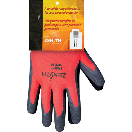 Coated Gloves, 10, Rubber Latex Coating, 13 Gauge, Polyester Shell Haskins Industrial Inc.