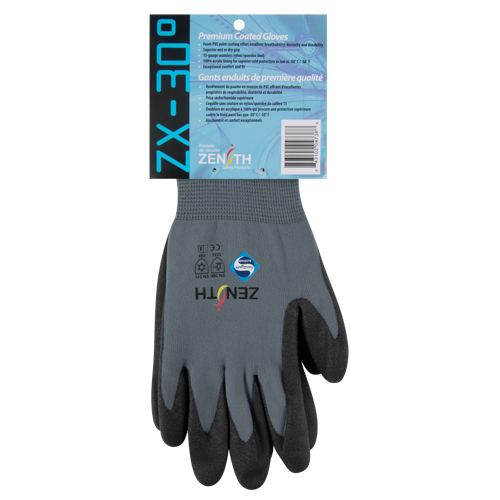 Gants enduits de premi&egrave;re qualit&eacute; ZX-30°, 10/T-Grand, R&ecirc;vetement PVC, Calibre 15, Enveloppe en Nylon Haskins Industrial Inc.