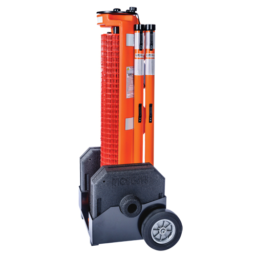 Barri&egrave;re avec roues , 50' lo, Plastique, Orange Haskins Industrial Inc.