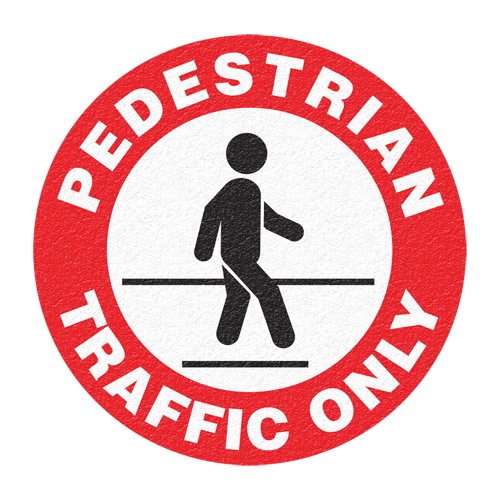 "Pedestrian Traffic Only" Floor Sign, Adhesive, English with Pictogram Haskins Industrial Inc.