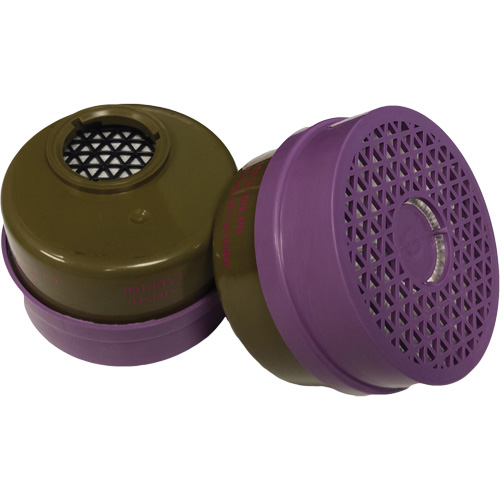 Cartouche pour respirateur, Cartouche gaz/vapeur, Gaz multiples/Vapeur organique/Filtre P100 Haskins Industrial Inc.