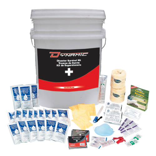 Trousse de premiers soins pour pr&eacute;paration aux situations d'urgence Dynamic, Dispositif m&eacute;dical Classe 1, Seau Haskins Industrial Inc.