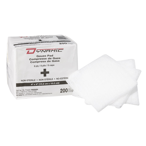 &eacute;ponge de gaze Dynamic, Tampon, 4" lo x 4" la, Dispositif m&eacute;dical Classe 1 Haskins Industrial Inc.