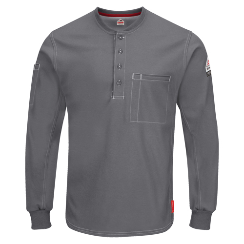 Chemises Henley Excel FR &agrave; manches longues, Petit, Gris Haskins Industrial Inc.