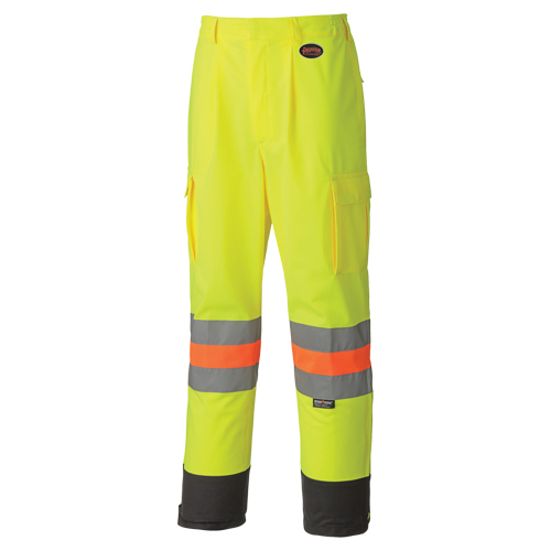 6009 Breathable Traffic Safety Pants, Polyester, X-Small, High Visibility Lime-Yellow Haskins Industrial Inc.