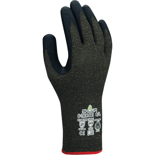 Gants r&eacute;sistants aux coupures S-TEX 581, Taille 6/Petit, Calibre 13, Rev&ecirc;tement Mousse de nitrile, Enveloppe en Acier inoxydable/Kevlar, ANSI/ISEA 105 niveau 5/EN 388 niveau E Haskins Industrial Inc.
