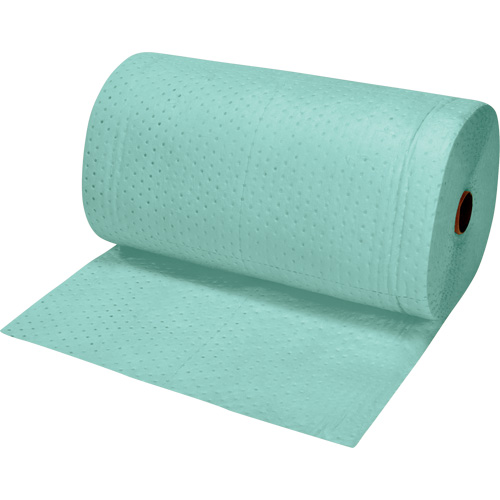 Rouleaux absorbants li&eacute;s de premi&egrave;re qualit&eacute;, Lourd, 150' lo x 30" la, Absorption 50 gal. Haskins Industrial Inc.