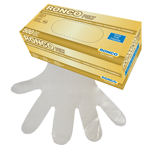 Disposable Glove, Small, Polyethylene, 1-mil, Powder-Free, Clear Haskins Industrial Inc.