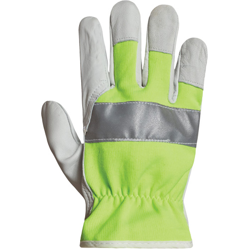 Gants de conducteur haute visibilit&eacute; avec bandes r&eacute;fl&eacute;chissantes Endura, 3T-Grand, Paume en Cuir fleur de ch&egrave;vre Haskins Industrial Inc.